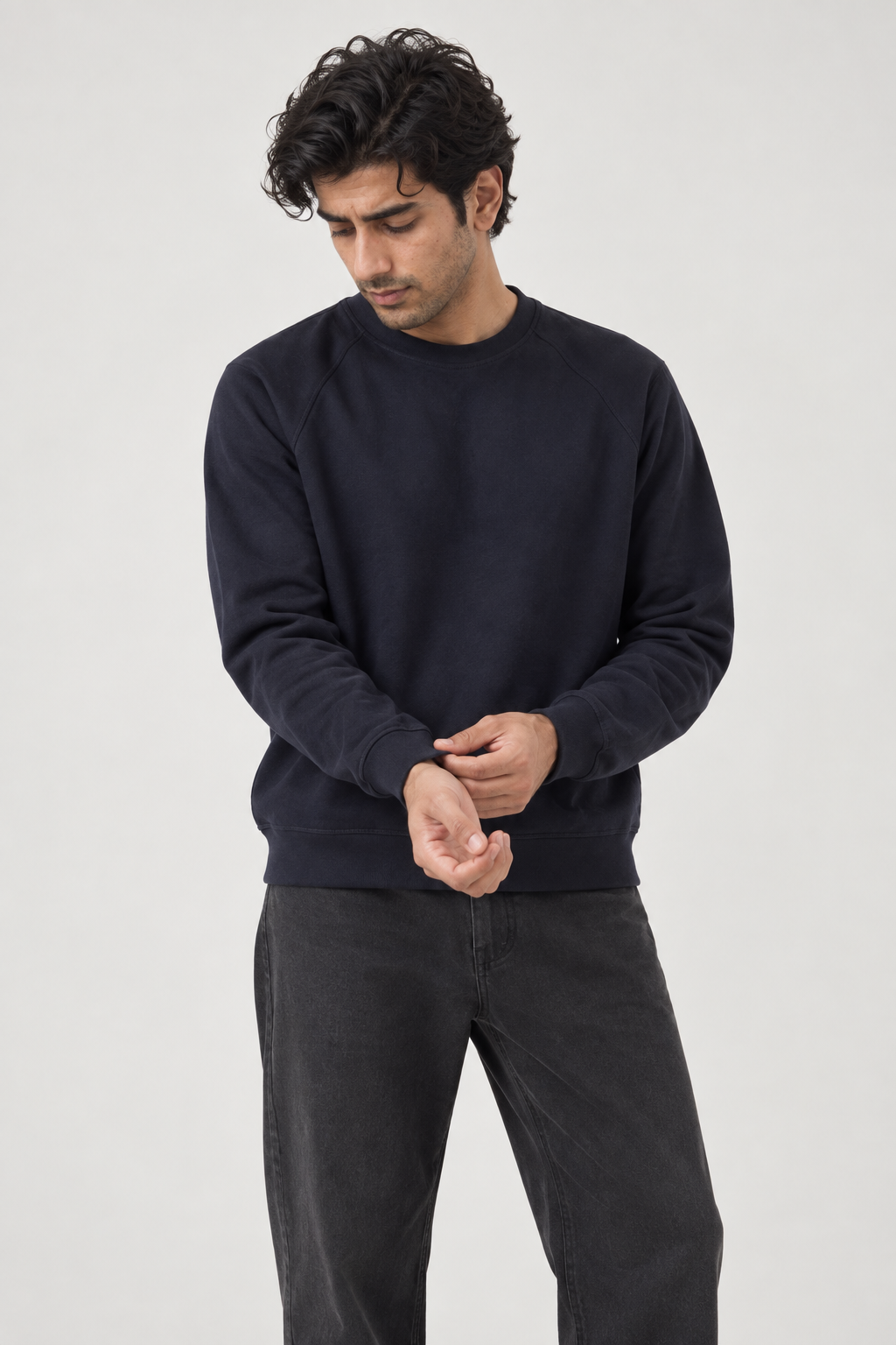 Men Branded Fleece Sweatshirt - N/Blue