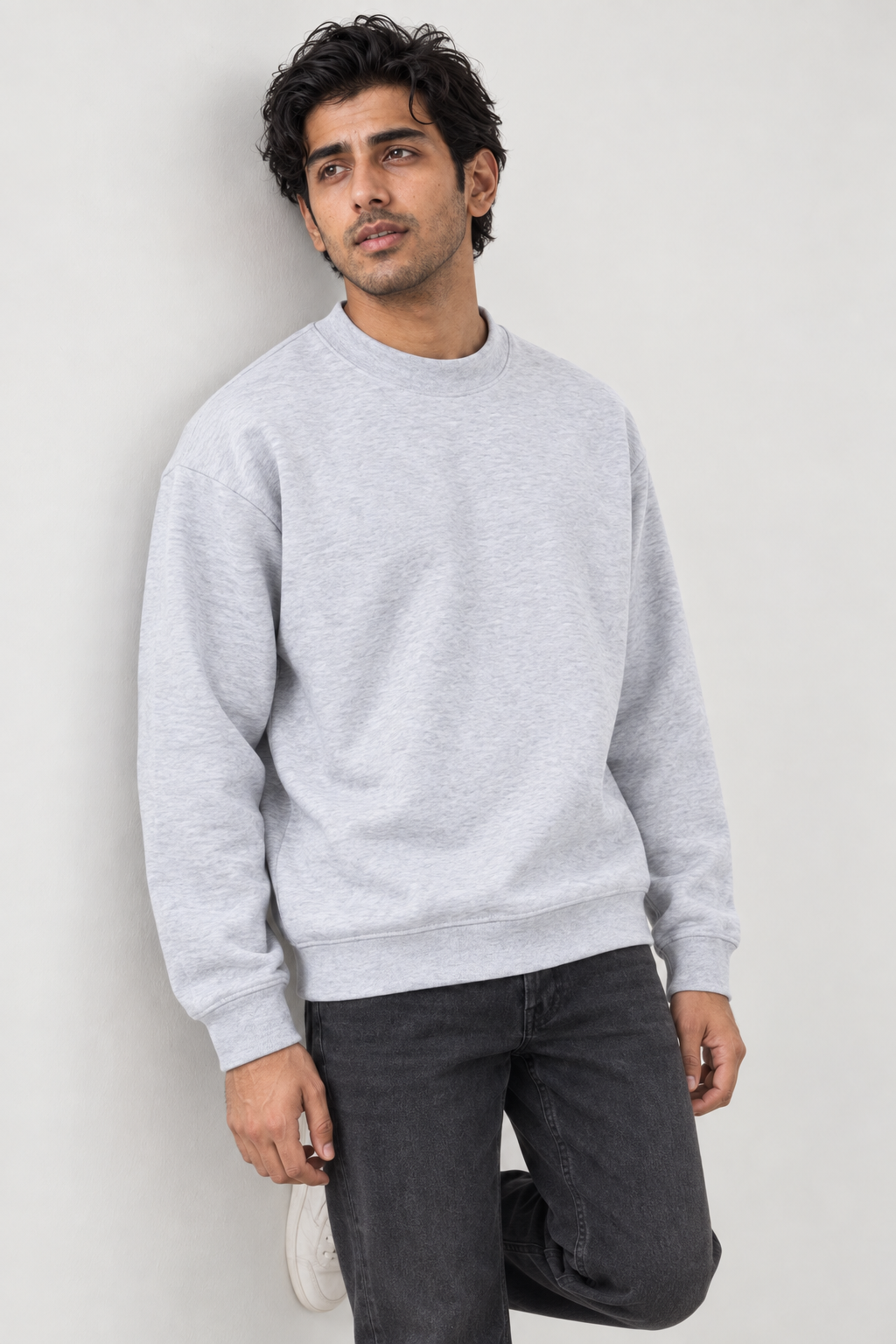 Men Branded Fleece Sweatshirt - Heather Grey