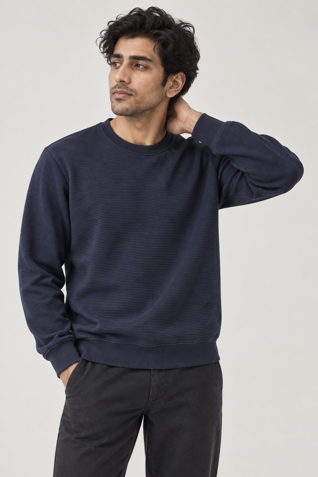 Men Branded Sweatshirt - N/Blue