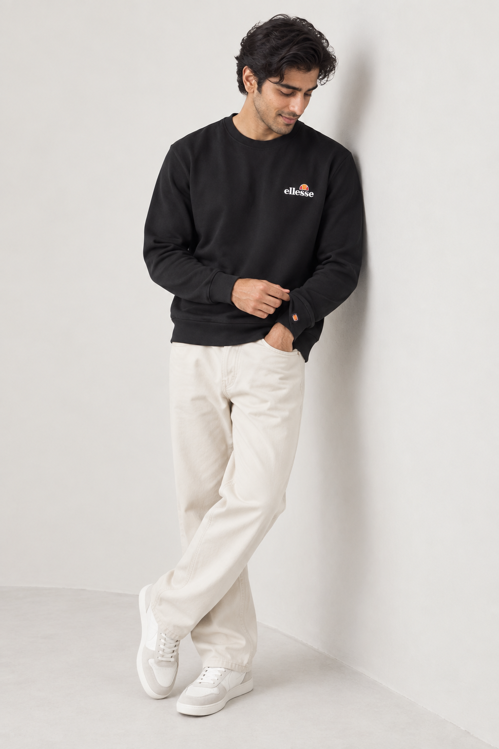 Men Branded EMB Sweatshirt - Black