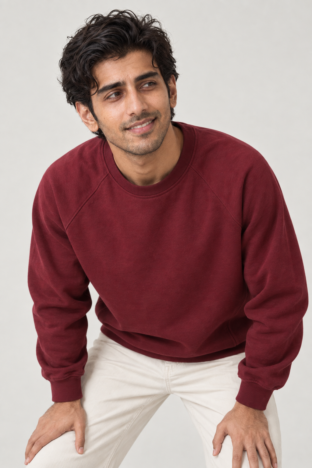 Men Branded Fleece Sweatshirt - Maroon
