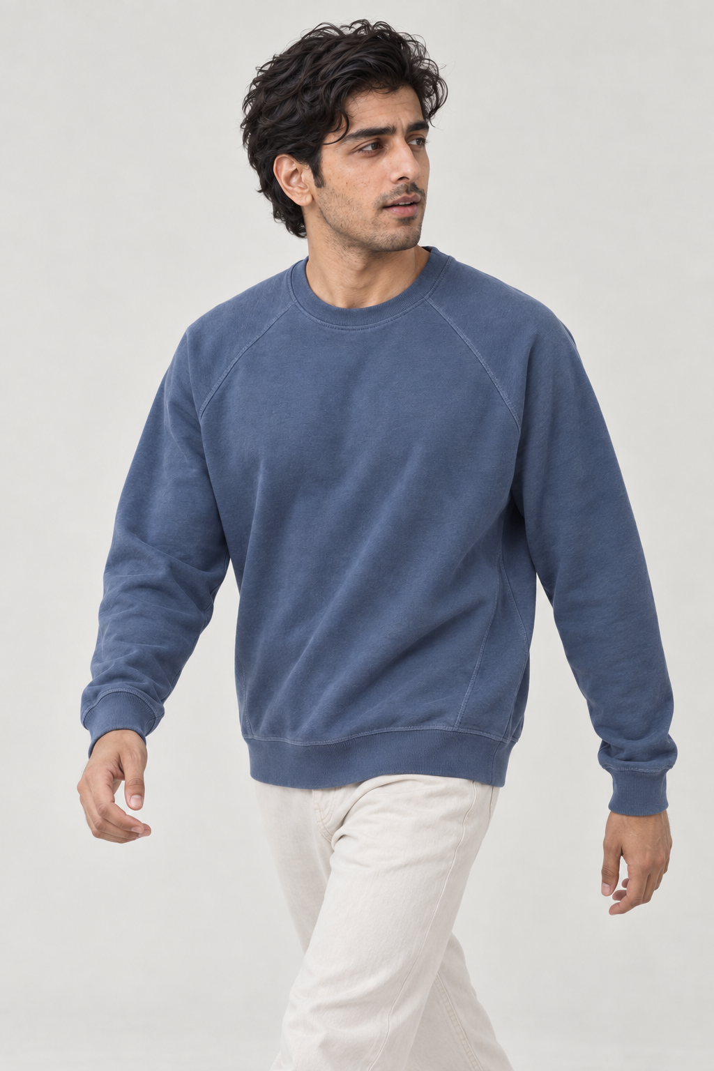 Men Branded Fleece Sweatshirt - Blue