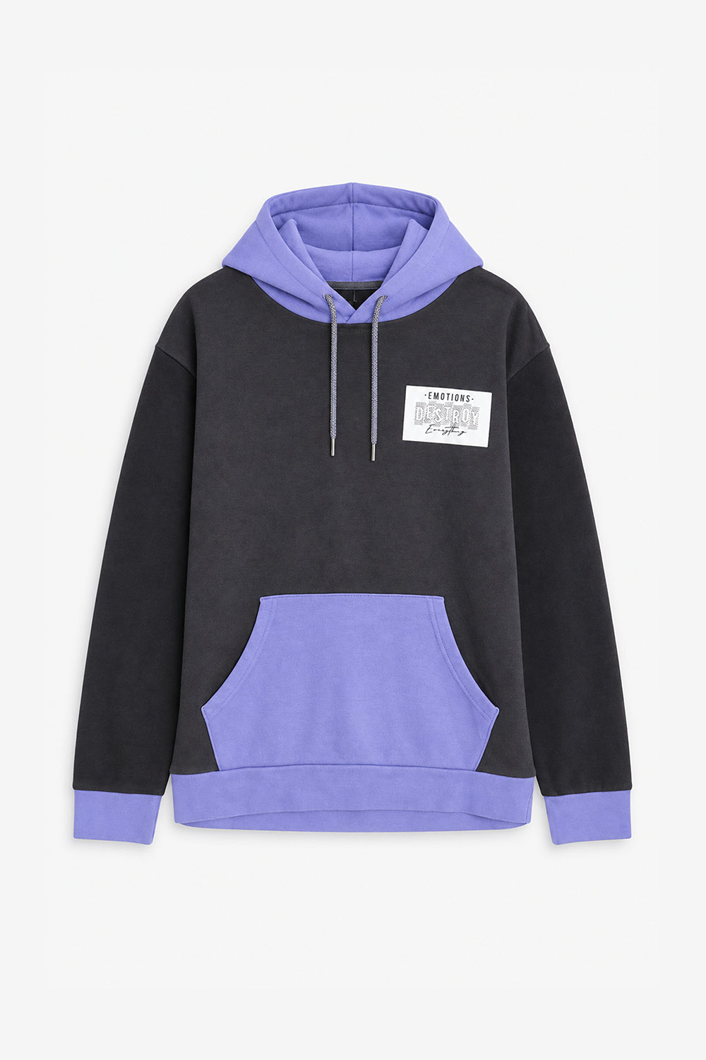 Men Branded Graphic Pullover Hoodie - Charcoal