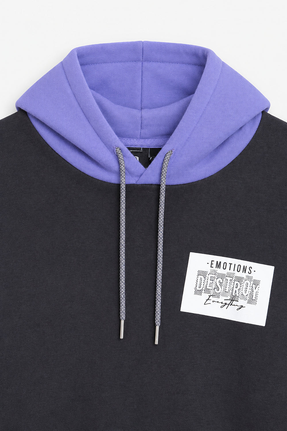 Men Branded Graphic Pullover Hoodie - Charcoal