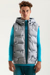 Men Branded Bomber Jacket Sleeveless - Grey