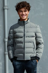 Men HZMG Bomber Quilted Jacket - Grey