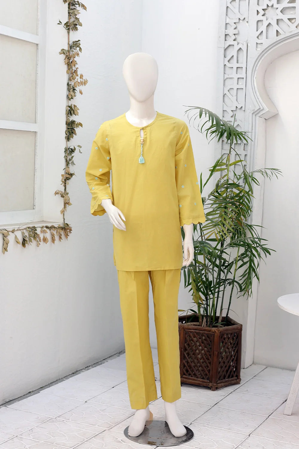 2 PIECE EMB LAWN SUIT