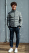 Men HZMG Bomber Quilted Jacket - Grey