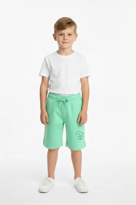 Boy Branded Graphic Short - Green