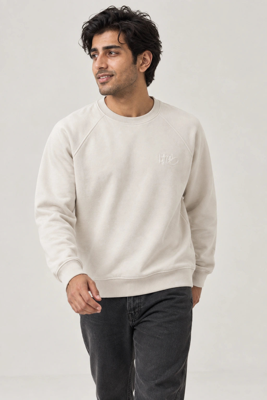 Men Branded Graphic Sweatshirt - Off White