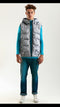 Men Branded Bomber Jacket Sleeveless - Grey