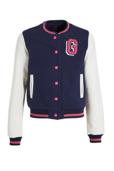 Girl Branded Embellish Jacket - Navy