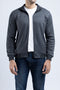 Men Pique Mockneck Jacket MMT09 - Charcoal