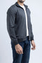 Men Pique Mockneck Jacket MMT09 - Charcoal