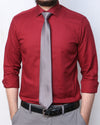 Men Hard Collar Formal Shirt MFS23-1 Maroon