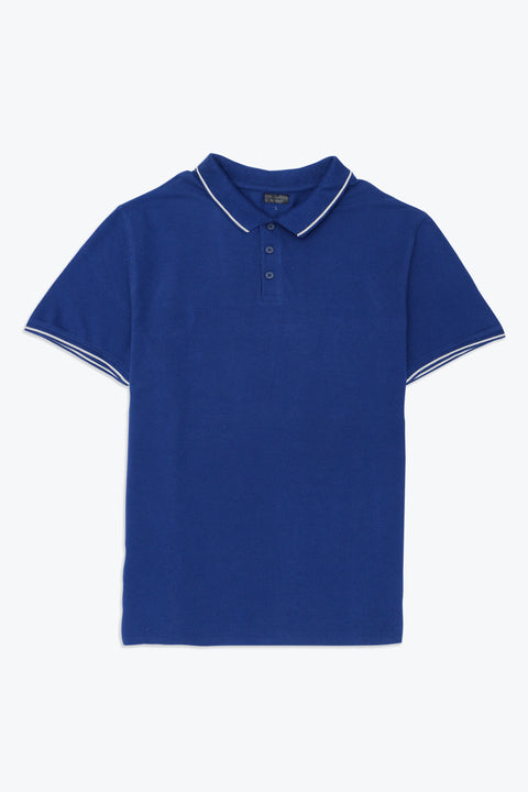 Men Branded Tipping Polo - Royal Blue