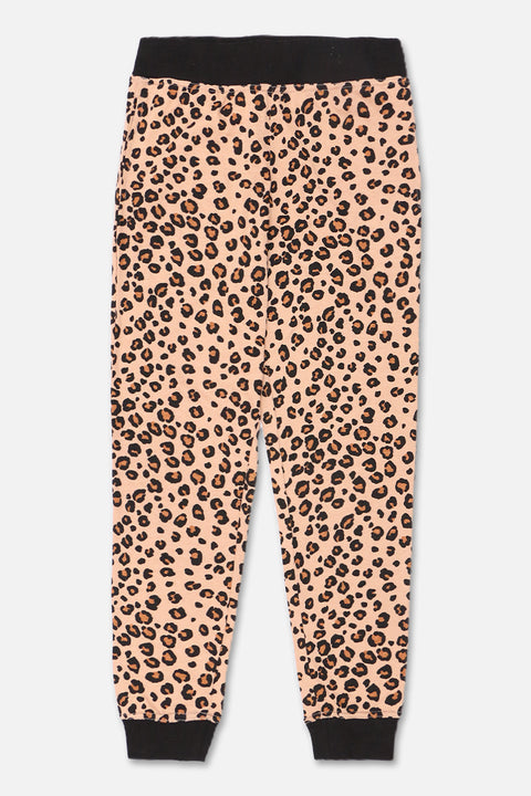 Women's Printed Jogger Trouser - L/Brown