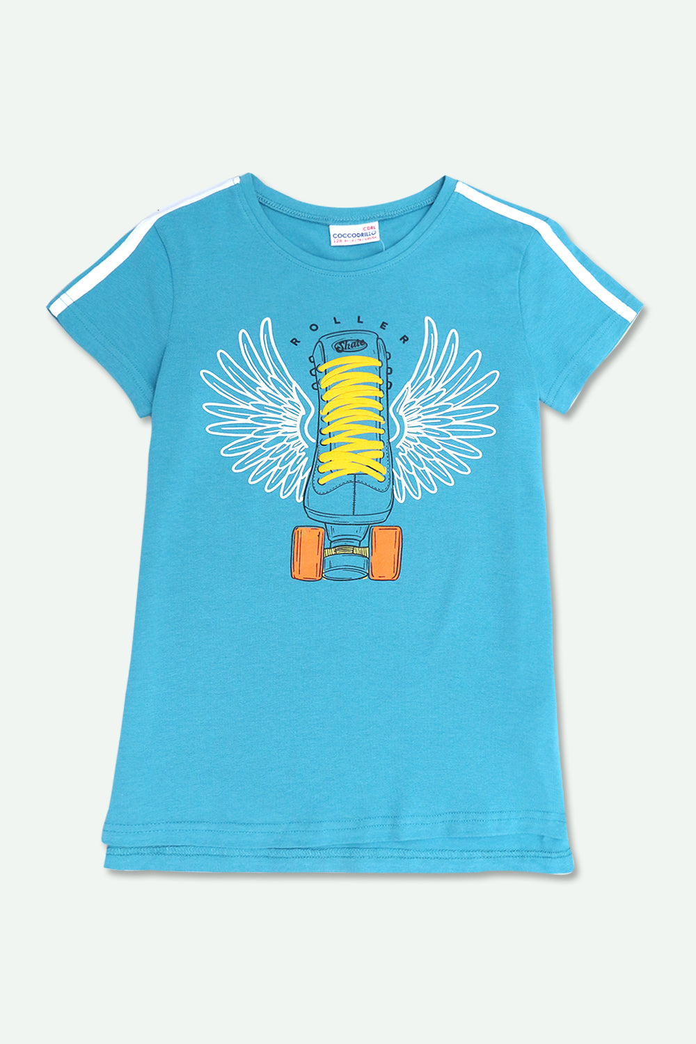 Girls Branded Puff Graphic T-Shirt - Sea Blue