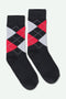 Men's Long Checkered Socks - Black