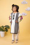 Girls Eastern Printed Cotton 2-Piece Suit GS2247 - Off White