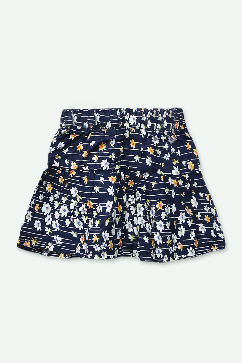 Girls Graphic Linen Mini Skirt - Navy