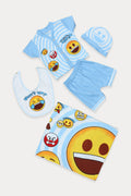 Infant Baby 5-Piece Suit Gift Set 05 - Blue