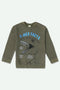 Boys Branded Graphic Terry Sweatshirt - Olive
