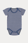 Kids Unisex Branded Stripes Romper - Navy & White