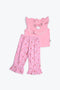 Girls Embellish Graphic 2-Piece Suit - Pink