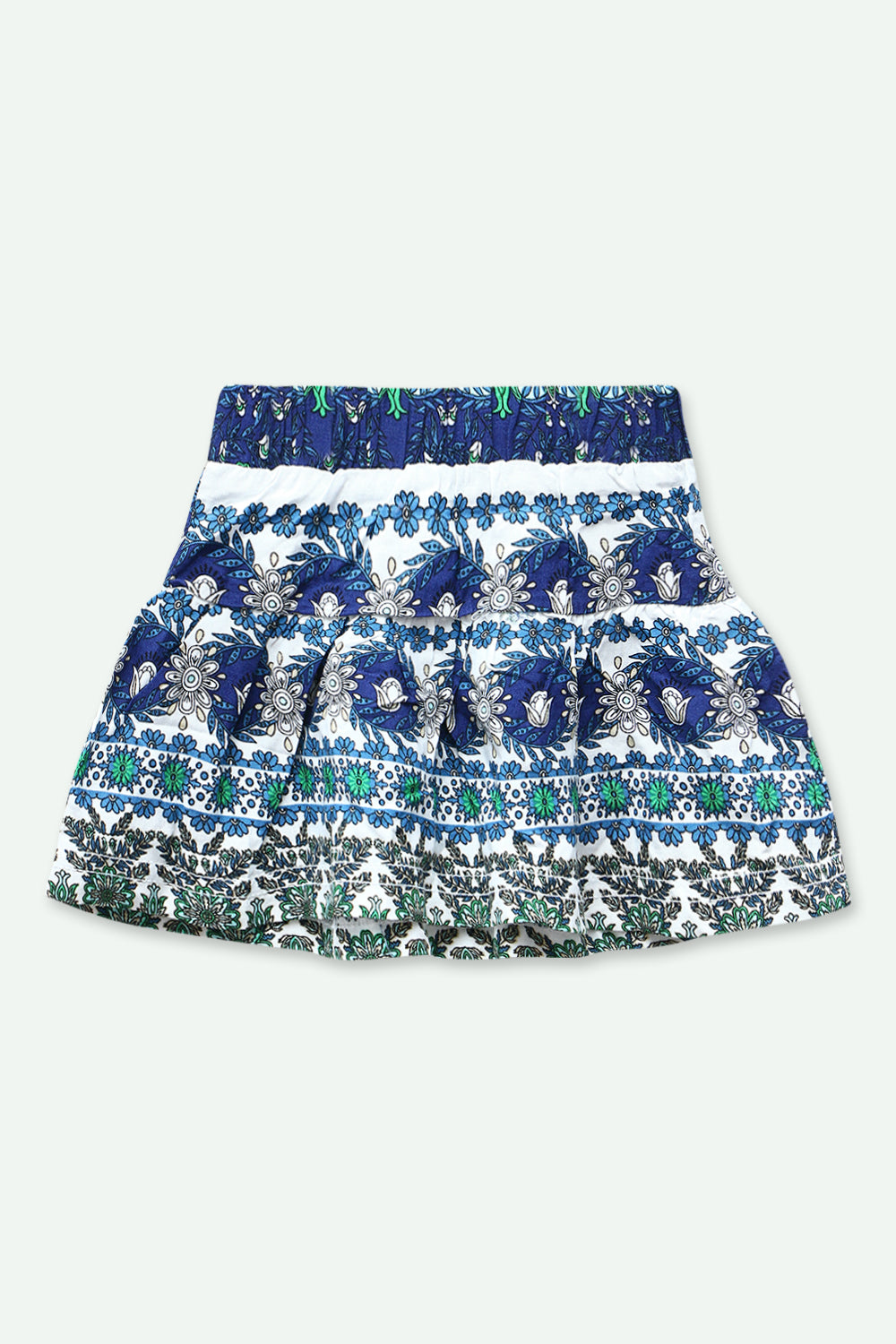 Girls Graphic Linen Mini Skirt - Royal Blue