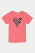 Women's Graphic T-Shirt WT12 - Coral Pink