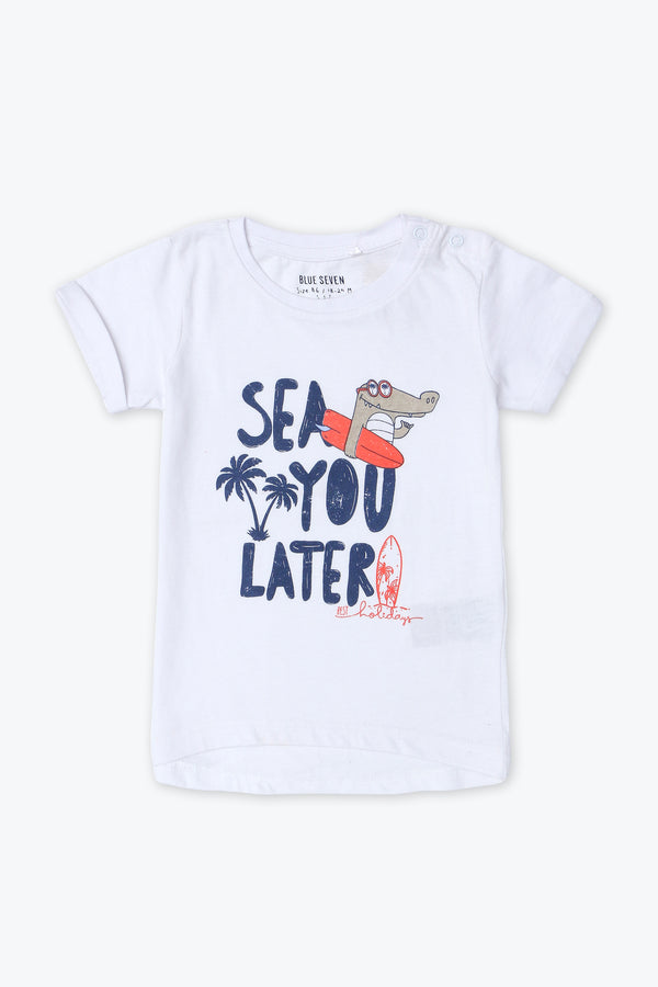 Boys Branded Graphic T-Shirt - White