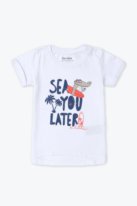 Boys Branded Graphic T-Shirt - White