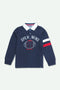 Boys Branded Embroidered Polo F/S - Navy