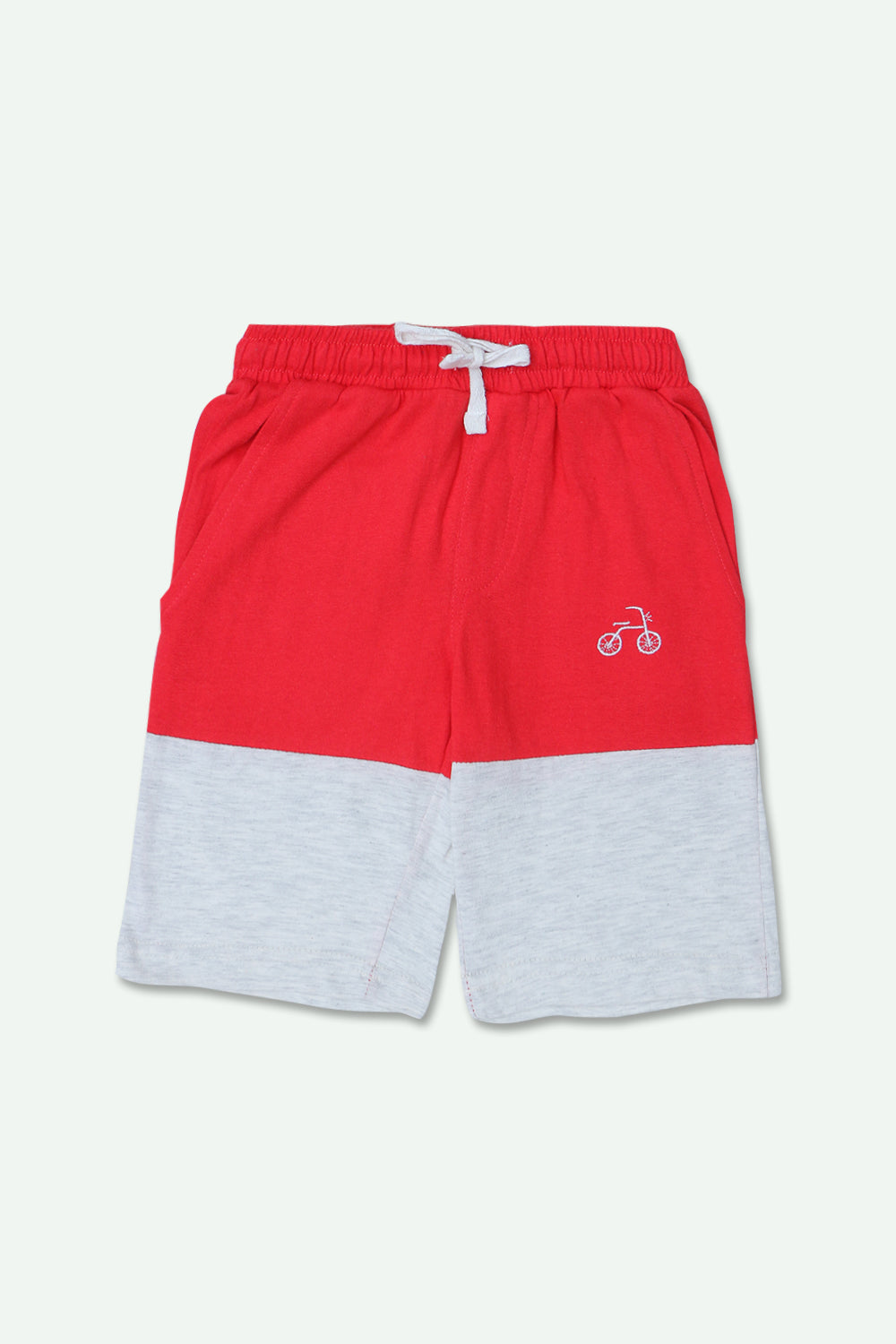 Boys Jersey Short - Gray & Red