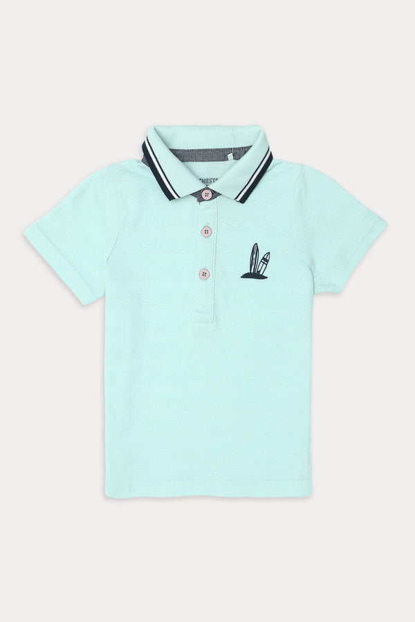 Boys Branded Polo - Mint