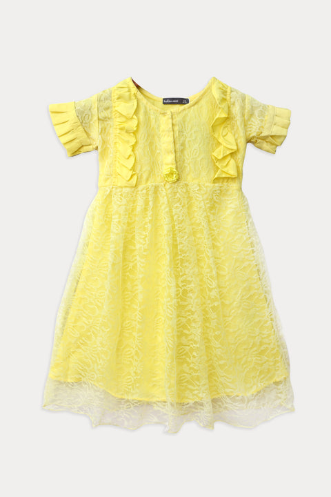 Girls Fancy Frock JGF03 - Yellow