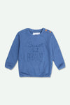 Girls Embroidered Terry Sweatshirt - Blue