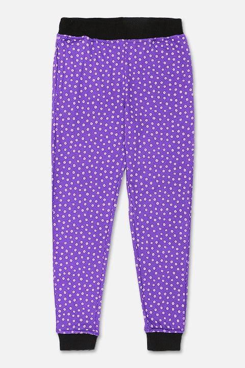 Women's Printed Jogger Trouser - D/Purple