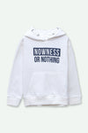 Boys Branded Graphic Hoodie  - White