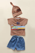 Infant Baby 3-Piece Suit 020 - Brown