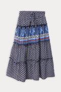 Girls Printed Long Skirt - Multi