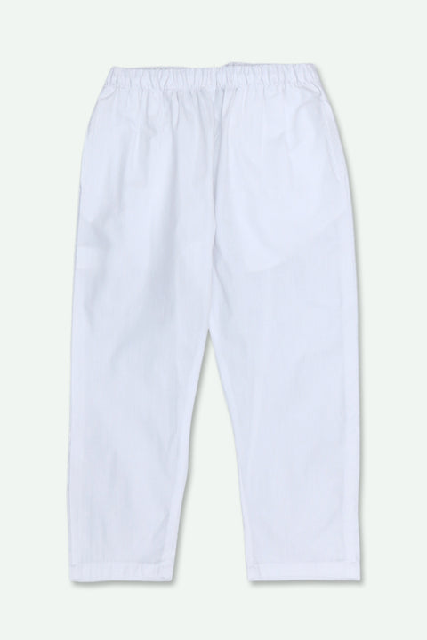 Boy Cotton Pajama - White