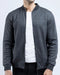 Men Pique Zipper Jacket MJT02 - Charcoal