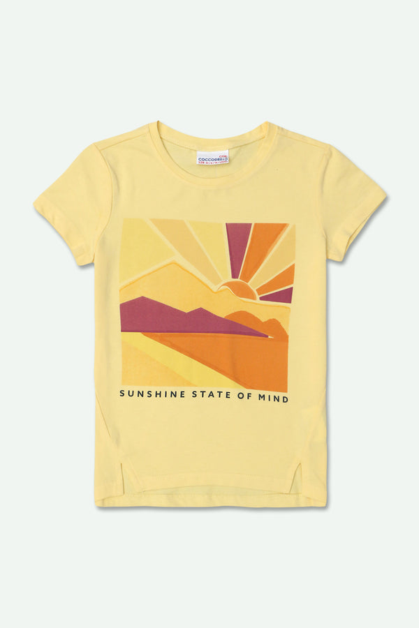 Girls Branded Graphic T-Shirt - Yellow