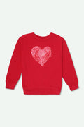 Girls Sequins Fleece Sweatshirt - Red