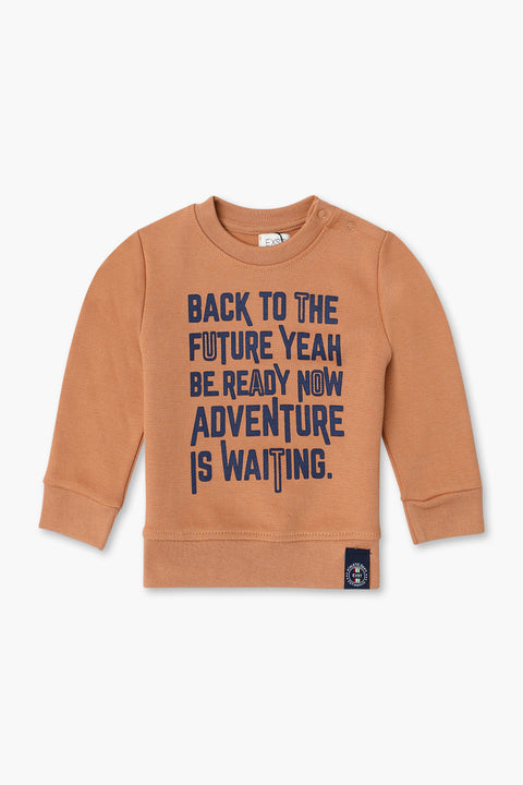 Boys Pique Graphic Sweatshirt BSS23-01 - Caramel