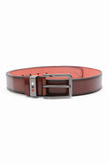 Men Leather Belt - D/Brown