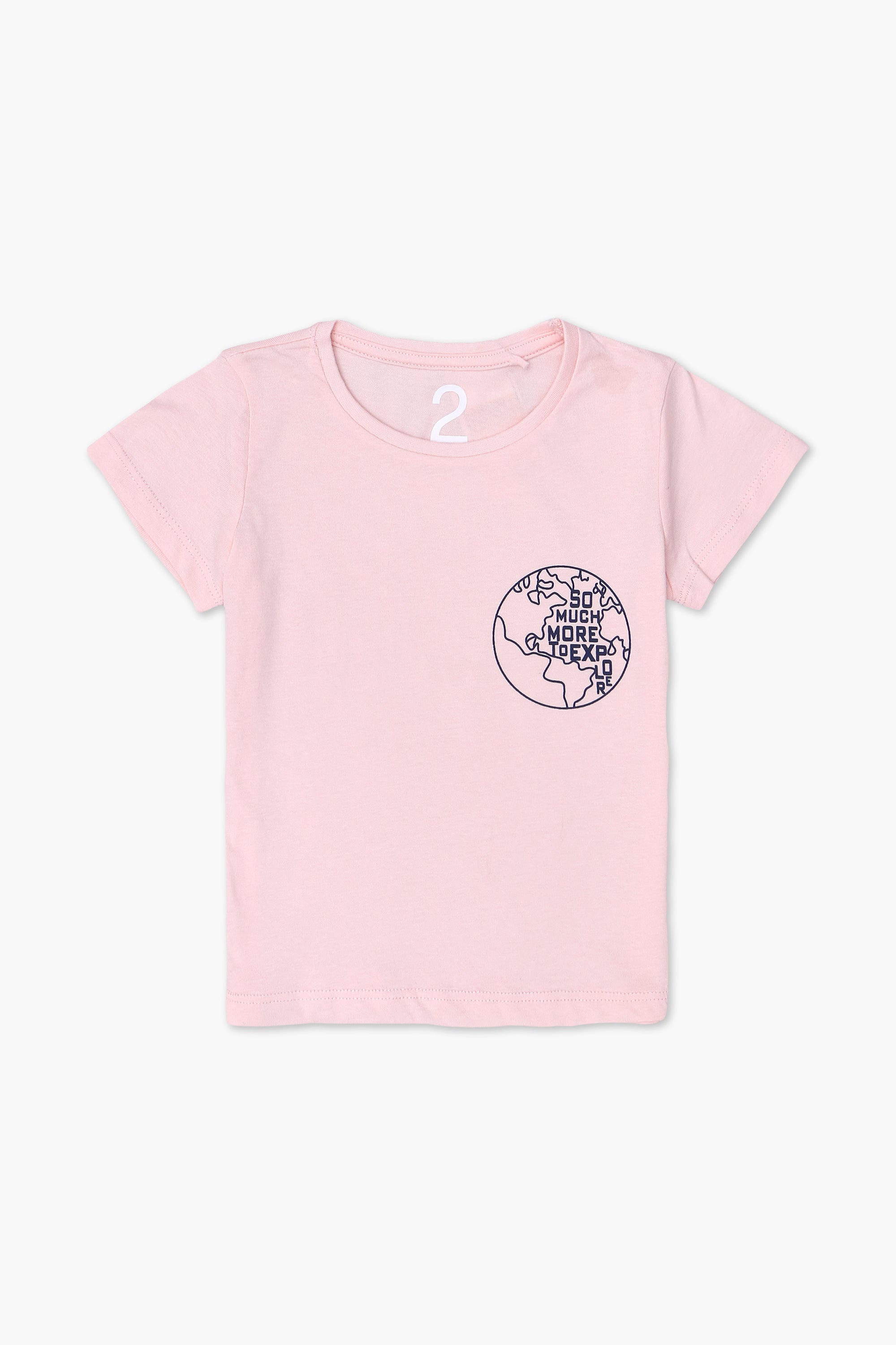 Girls Branded Graphic T-Shirt - L/Pink