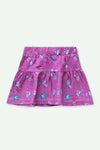 Girls Graphic Cotton Mini Skirt - Magenta